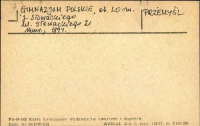 gimnazjum polskie, ob. LO im. J. Słowackiego, skan 1