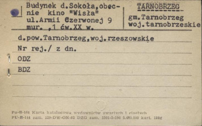 budynek d. Sokoła, ob. kino Wisła, skan 1