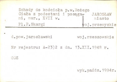 schody do kościoła Bożego Ciała i J. Chrzciciela z podestami i posągami, skan 2