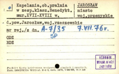 kapelania, ob. pralnia w zesp. klasz. Benedykt., skan 1
