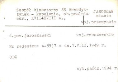 kapelania, ob. pralnia w zesp. klasz. Benedykt., skan 2