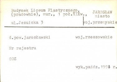 budynek Liceum Plastycznego (pracownie), skan 1