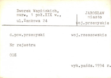 Dworek Wapińskich, skan 1