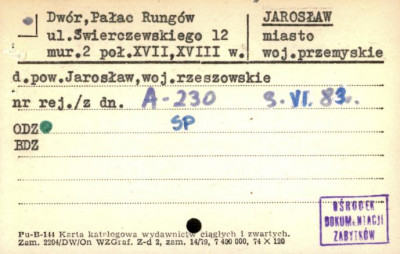 dwór, Pałac Rungów, skan 1