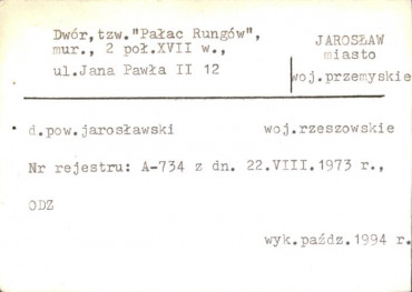 dwór, tzw. Pałac Rungów, skan 1