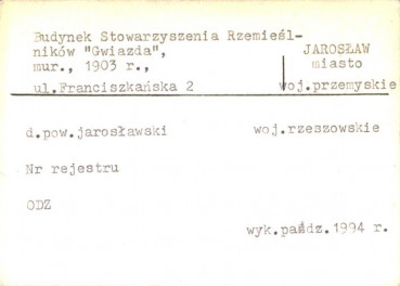 budynek Stowarzyszenia Rzemieślników Gwiazda, skan 1