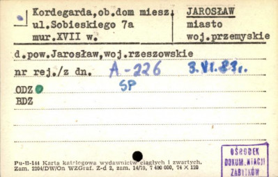 kordegarda, ob. dom mieszalny, skan 1