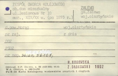 zespół dworca kolejowego, ob. dom mieszkalny, skan 1