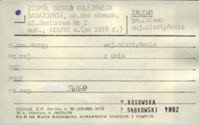 zespół dworca kolejowego - bagażownia, ob. dom mieszkalny, skan 1