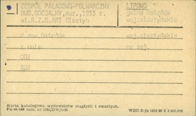 zespół pałacowo-folwarczny - budynek socjalny, skan 1