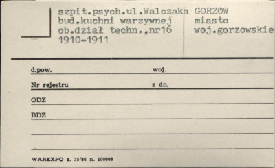 szpit. psych. budynek kuchni. warzywnej ob. dział techn., skan 1