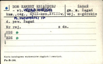 dom kamery książęcej, ob. Urząd Miasta, skan 1