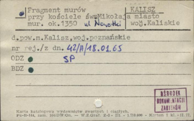 fragment murów przy kościele św. Mikołaja, skan 1