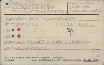 kościół par. pw. Nawiedzenia Najświętszej Maryi Panny, skan 1