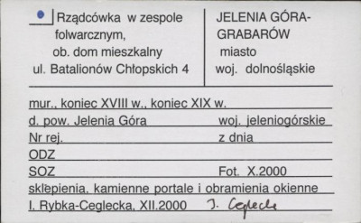 rządcówka, ob. dom mieszkalny w zespole folwarcznym, skan 1