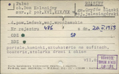 pałac, ob. Dom Kolonijny, skan 1