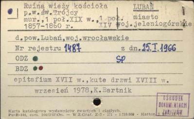 ruina wieży kościoła pw. Św. Trójcy, skan 1
