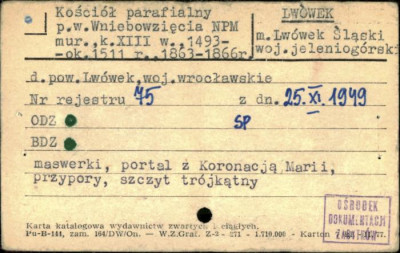 kościół par. pw. Wniebowzięcia Najświętszej Maryi Panny, skan 1