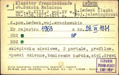 klasztor franciszkanów, ob. szkoła rolnicza, skan 1
