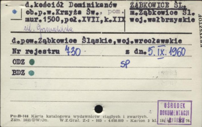 kościół dominikanów, ob. kościół pw. Krzyża Świętego, skan 1