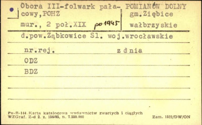 obora III - folwark pałacowy, ob. POHZ, skan 1
