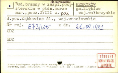 budynek bramny, ob. mieszkalny - zespół klasztoru cystersów, skan 1