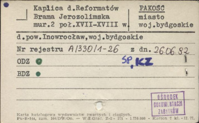 kaplica Brama Jerozolimska - zespół klasztorny reformatów (kalwaria), skan 1