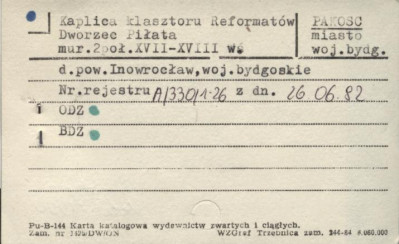 kaplica Dworzec Piłata - zespół klasztoru reformatów (kalwaria), skan 1