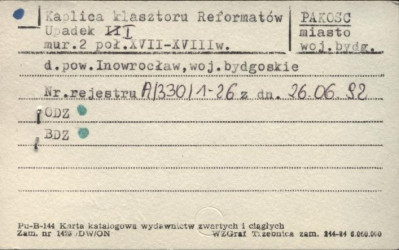 kaplica Upadek I - zespół klasztoru reformatów (kalwaria), skan 1