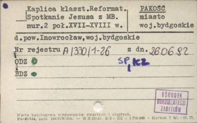 kaplica Spotkanie Jezusa z Matką Boską - zespół klasztorny reformatów (kalwaria), skan 1