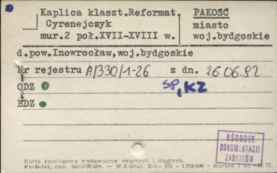 kaplica Cyrenejczyk - zespół klasztorny reformatów (kalwaria), skan 1