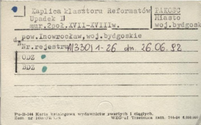 kaplica Upadek II - zespół klasztoru reformatów (kalwaria), skan 1