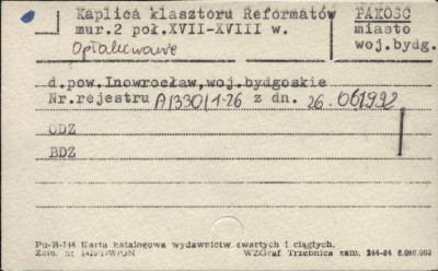 kaplica Opłakiwanie - zespół klasztoru reformatów (kalwaria), skan 1