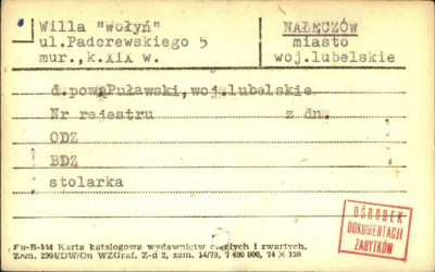 willa Wołyń, skan 1