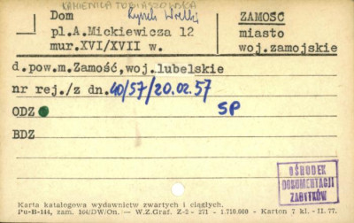 dom, kamienica Tobiaszowska, skan 1