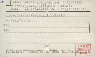 zabudowania gospodarcze - zespół augustianów, tzw. stary, skan 1