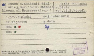 gmach d. Akademii Bialskiej, obecnie liceum, skan 1