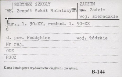 budynek szkoły, ob. Zespół Szkół Rolniczych, skan 1