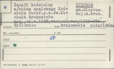 zespół kościelny, ruina spalonego kościoła paraf. pw. św. Michała Archanioła, skan 1