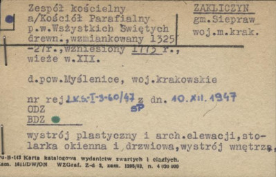 zespół kościelny, kościół parafialny pw. Wszystkich Świętych, skan 1