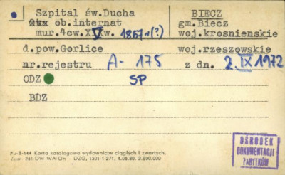 szpital św. Ducha, ob. internat, skan 1
