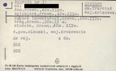 zagroda - dom, spichlerz, budynek inwentarski, bróg, stodoła, skan 1
