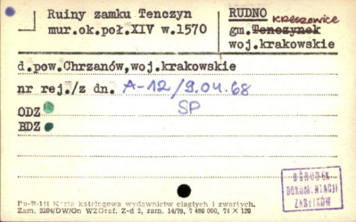 ruiny zamku Tenczyn, skan 1