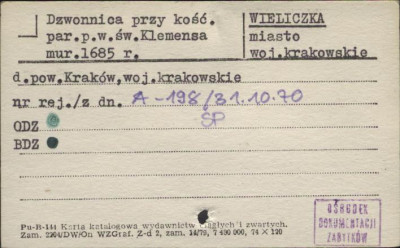 dzwonnica przy kościele par. pw. św. Klemensa, skan 1