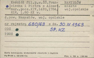 kościół par. pw. św. Franciszka z Asyżu i św. Piotra z Alkantary, skan 1