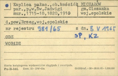 kaplica pałac., ob. kościół par. pw. św. Jadwigi, skan 1