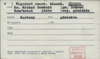 nagrobek cment. klaszt. ks. Michał Dembski, skan 1