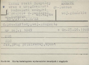 kanał rzeki Słupnicy wraz z urządzeniami i budowlami wodnymi w zespole d. papierni, ob. młyna, skan 1