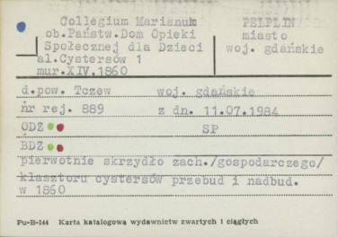 Collegium Marianum ob. Państw. Dom Opieki Społecznej dla Dzieci, skan 1