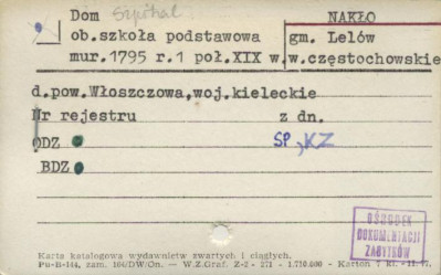 szpital, ob. szkoła podstawowa, skan 1